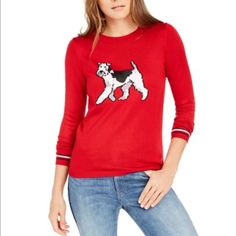 TOMMY HILFIGER TERRIER SWEATER M NWT SCARLET